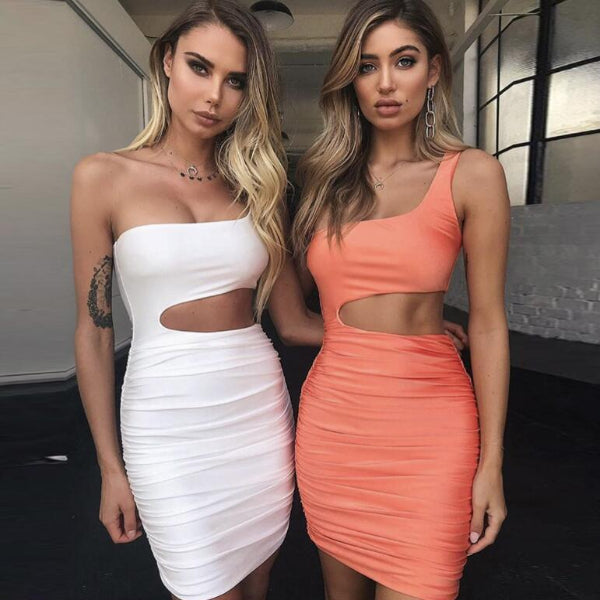 Women’s Sexy One-Shoulder Mini Dress