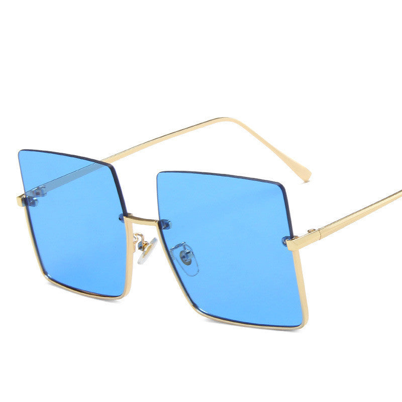 Half-Frame Metal Trimmed Sunglasses