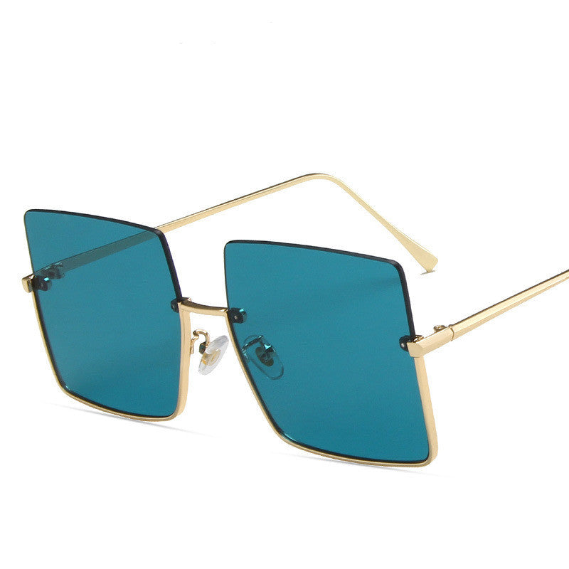 Half-Frame Metal Trimmed Sunglasses