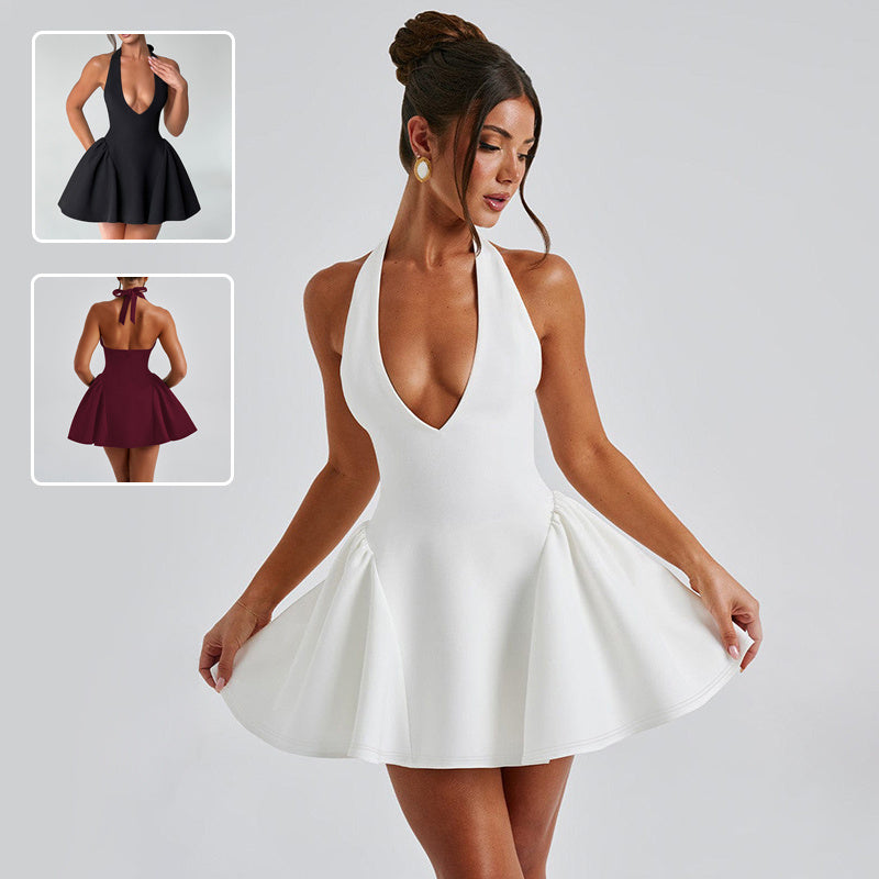 Women’s Sexy Deep V-Neck Halter Party Dress
