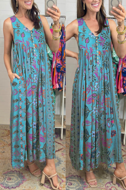 Women's Retro Printed Jumpsuit