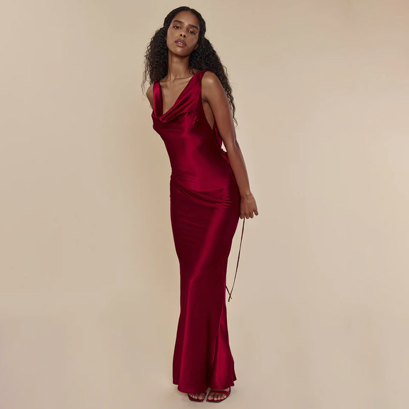 Evening Lace-Up Long Dress