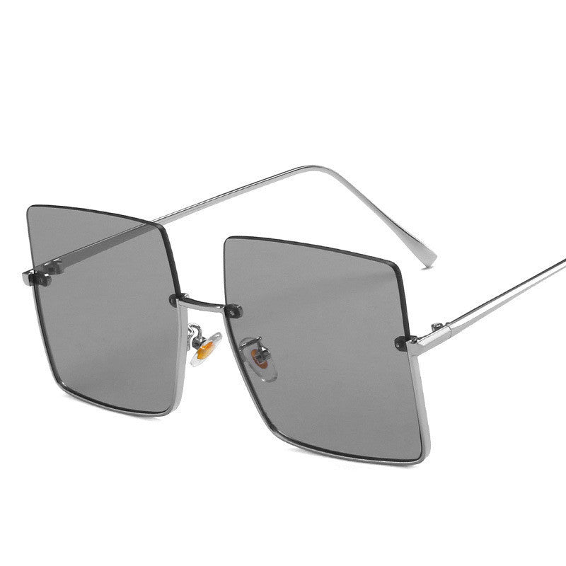 Half-Frame Metal Trimmed Sunglasses