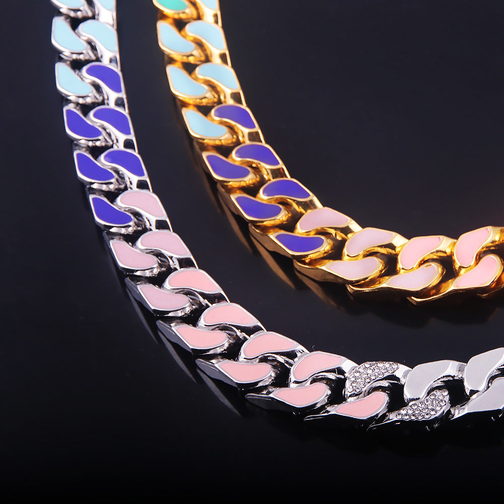 Multicolor Diamond Hip-Hop Chain