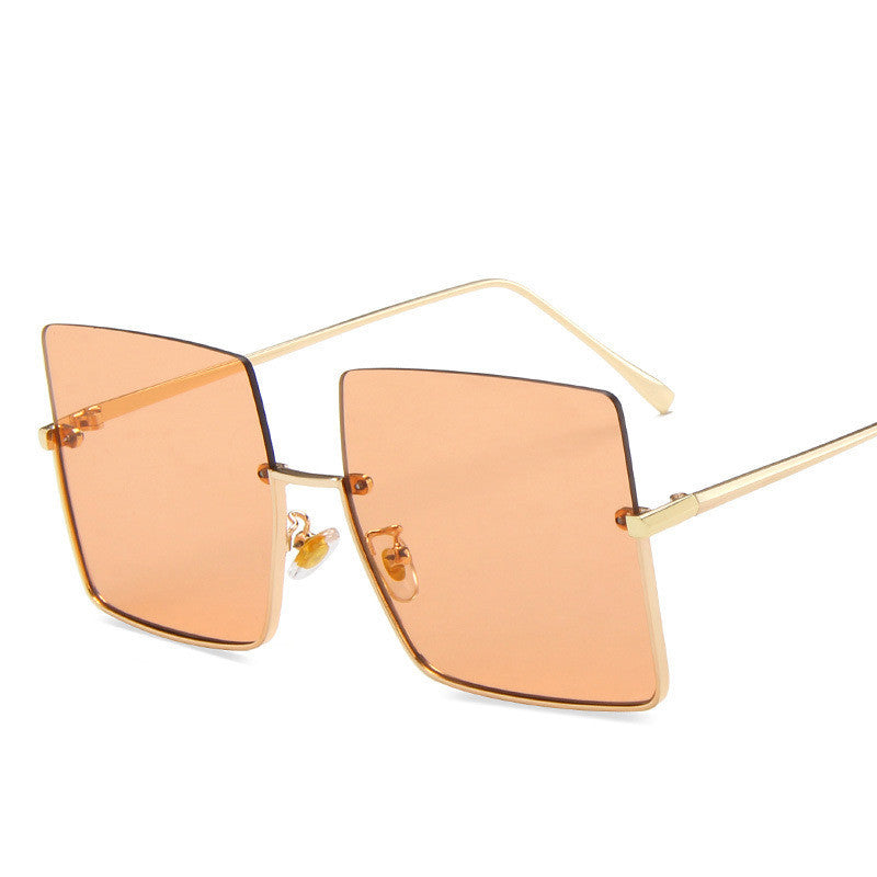 Half-Frame Metal Trimmed Sunglasses