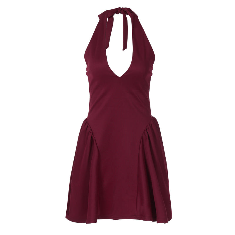 Women’s Sexy Deep V-Neck Halter Party Dress