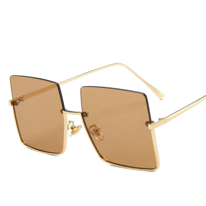 Half-Frame Metal Trimmed Sunglasses