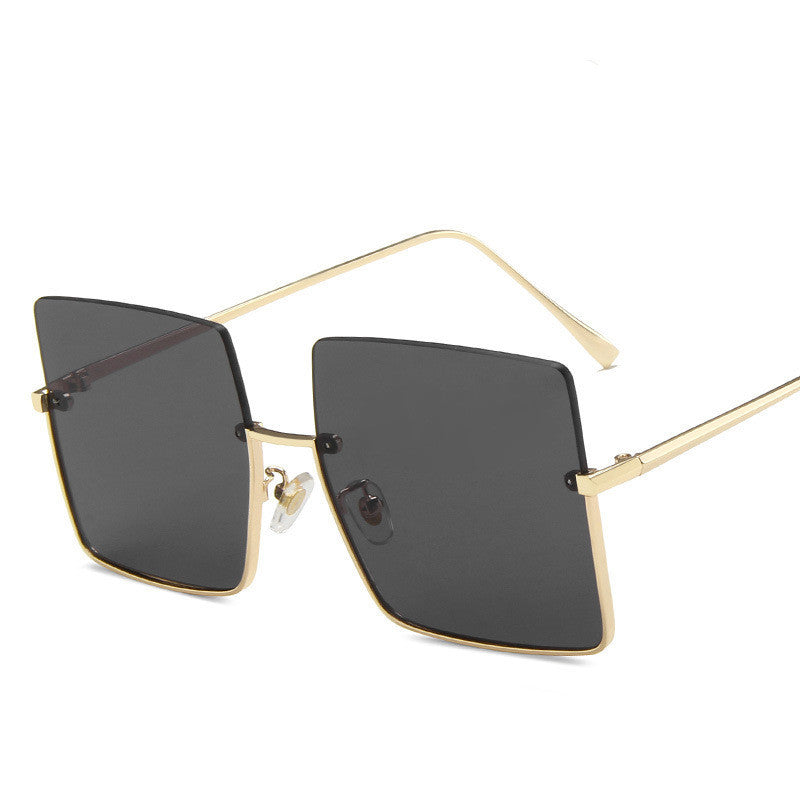 Half-Frame Metal Trimmed Sunglasses