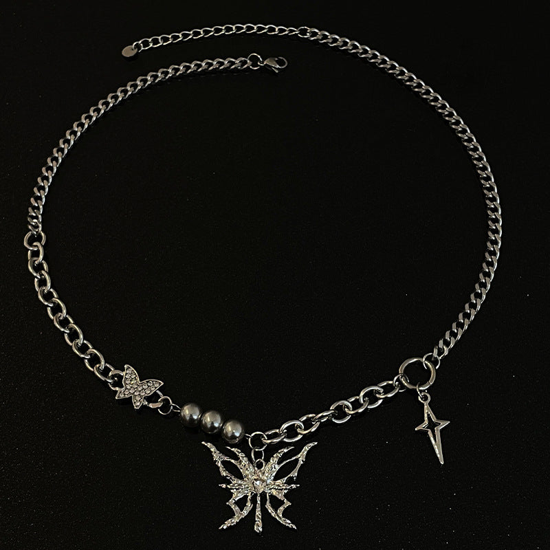 Hollow Butterfly Cross Necklace