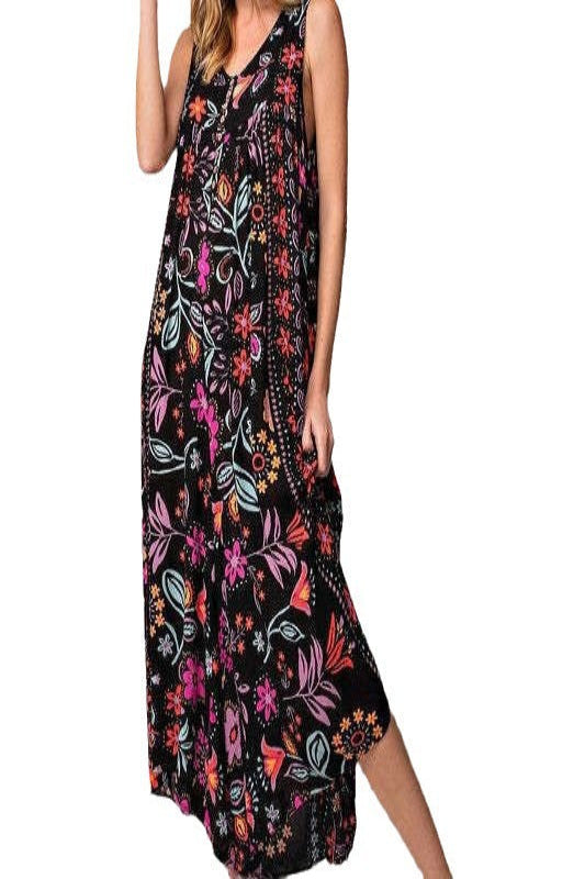 Women's Retro Printed Jumpsuit