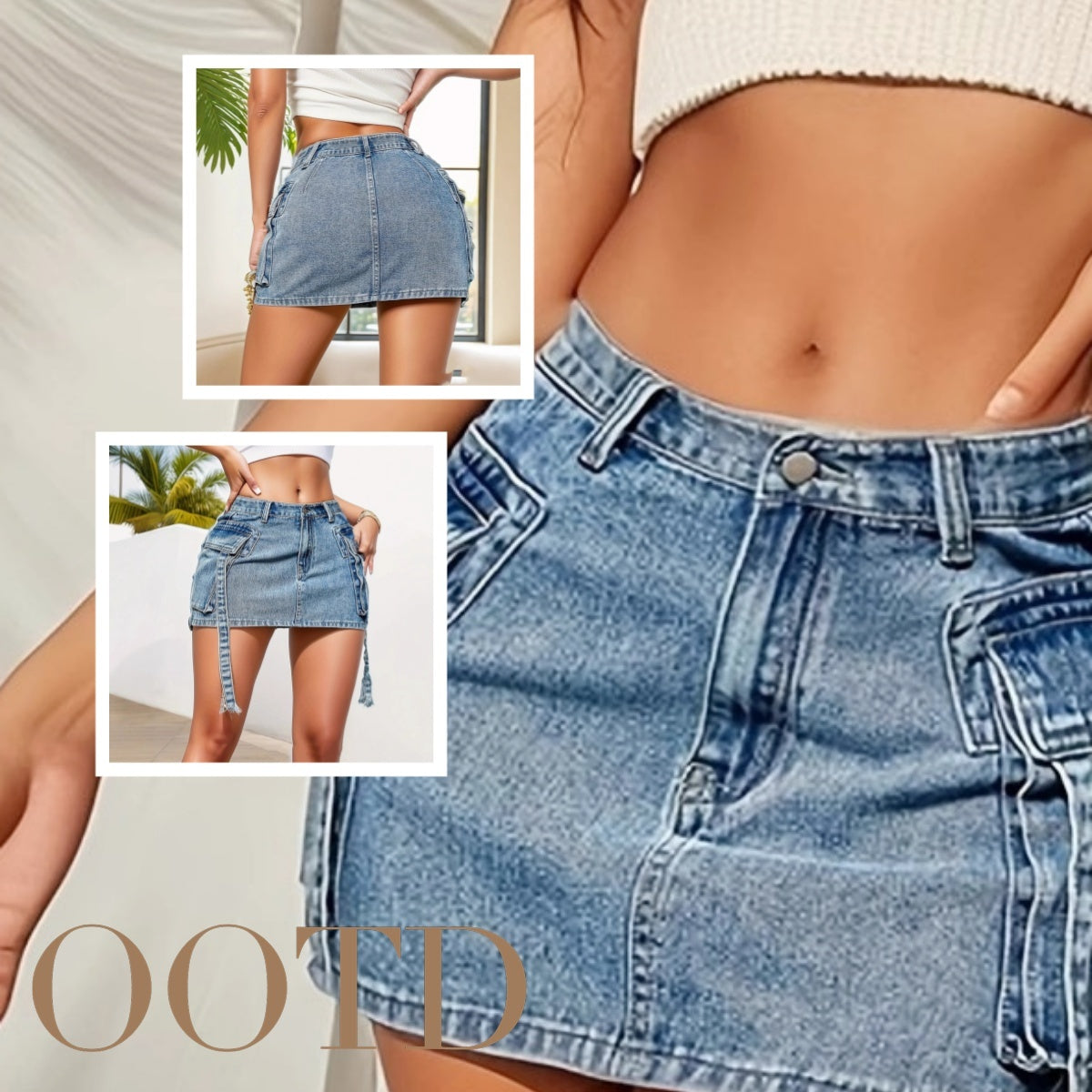 Y2K Low Rise Denim Mini Skirt