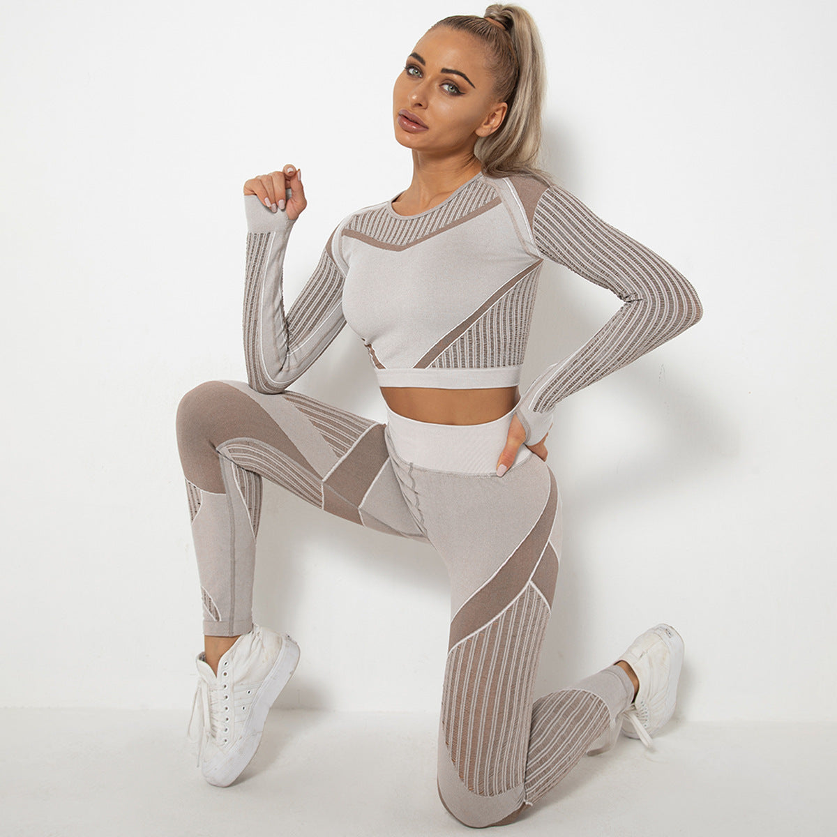 Seamless Long Sleeve Yoga Set