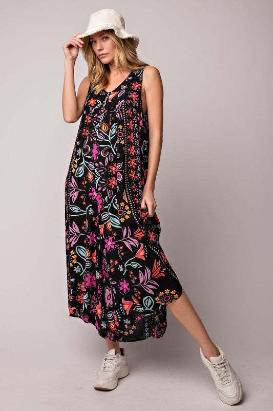 Women's Retro Printed Jumpsuit