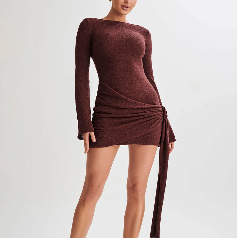 Slim Fit V-Back Mini Dress