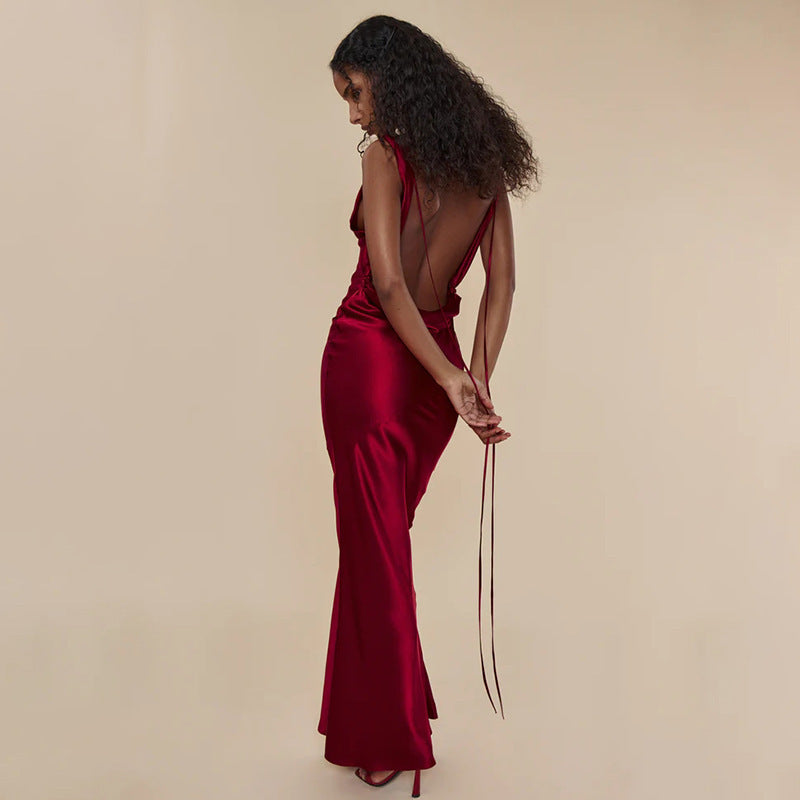 Evening Lace-Up Long Dress