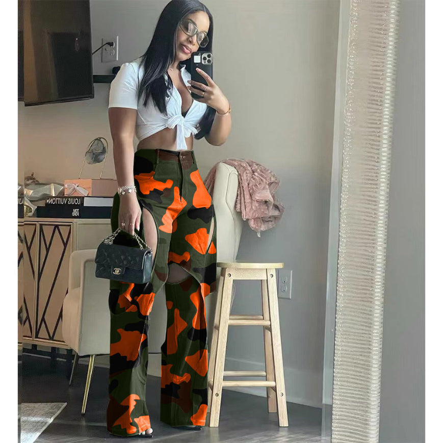 Fashion Digital Print Overalls