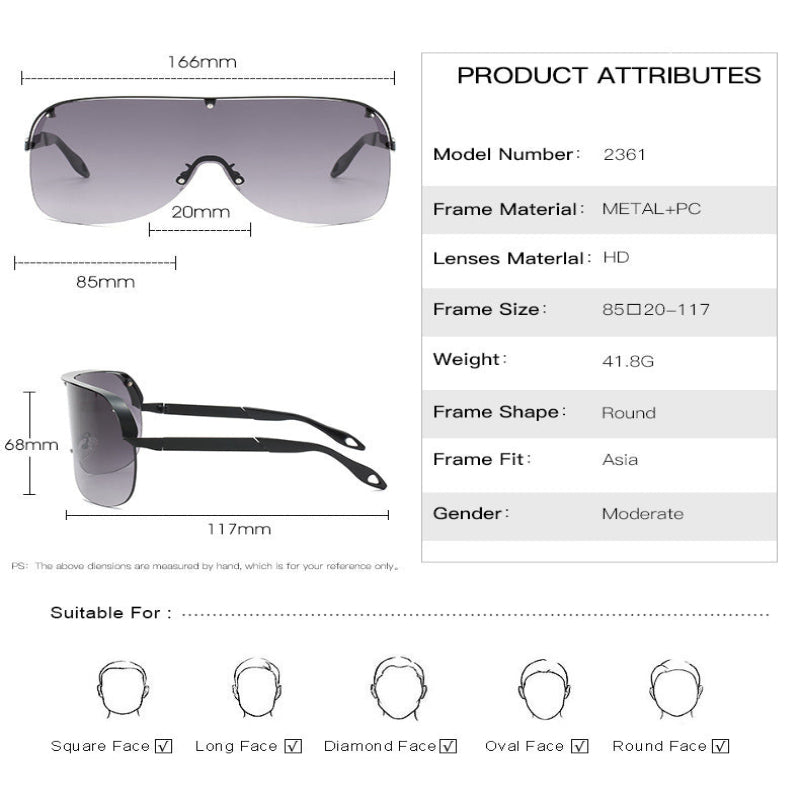 Metal Half-Frame Windproof Shades