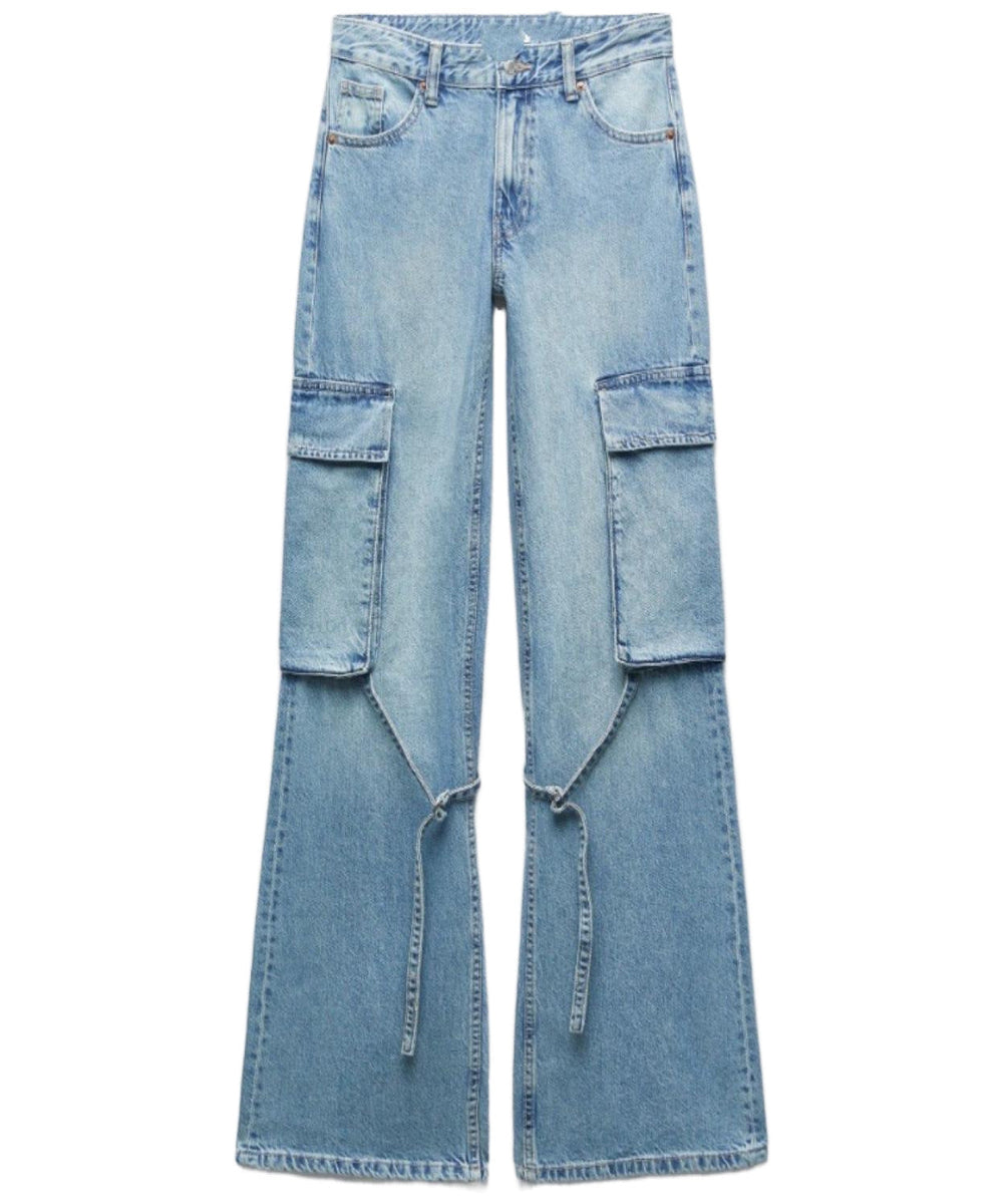 Women’s Mid-Waist Loose Cargo Jeans
