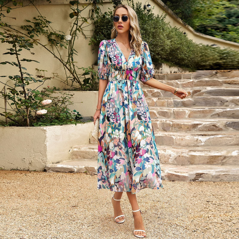 Women's V-Neck Long Summer Dress