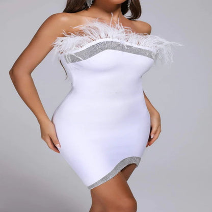 Women's Chest Wrap Feather Skirt