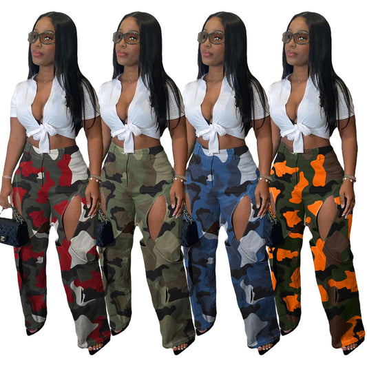 Fashion Digital Print Overalls