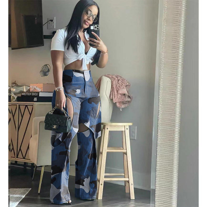 Fashion Digital Print Overalls