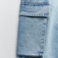 Women’s Mid-Waist Loose Cargo Jeans