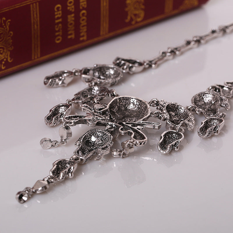 Skull Tassel Necklace for Halloween