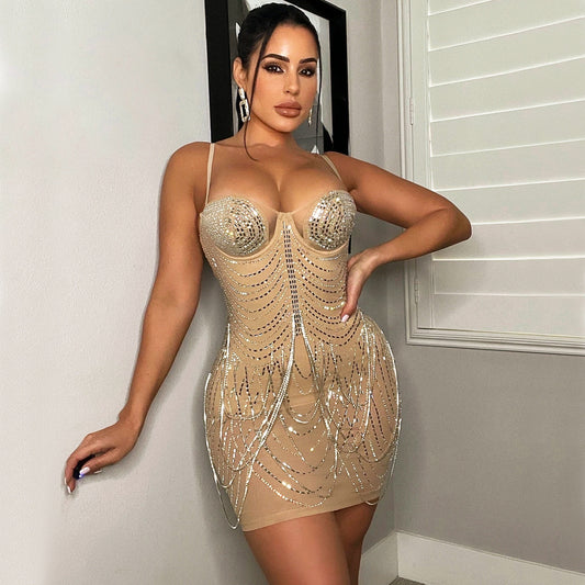 Tassel Suspender Dresses for Parties