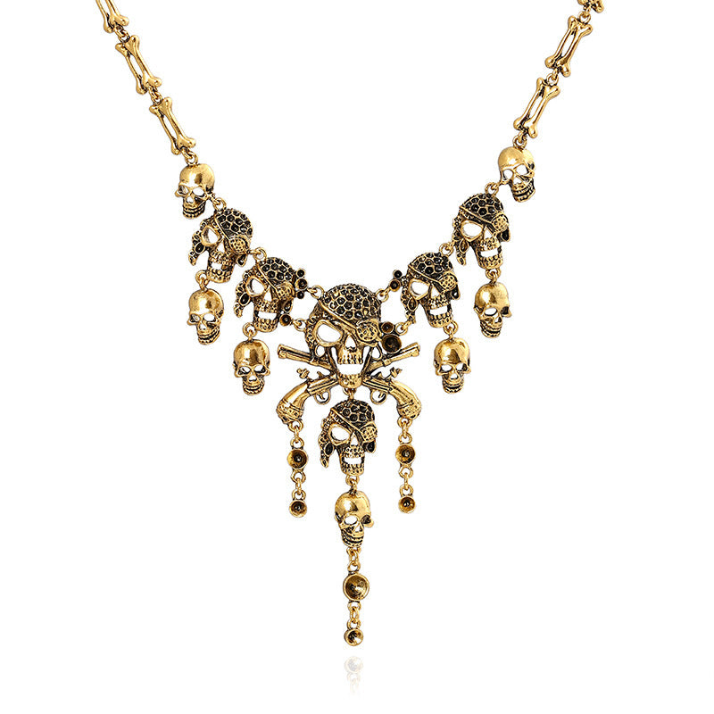 Skull Tassel Necklace for Halloween