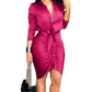 Solid Color Lace-Up Midi Party Dress