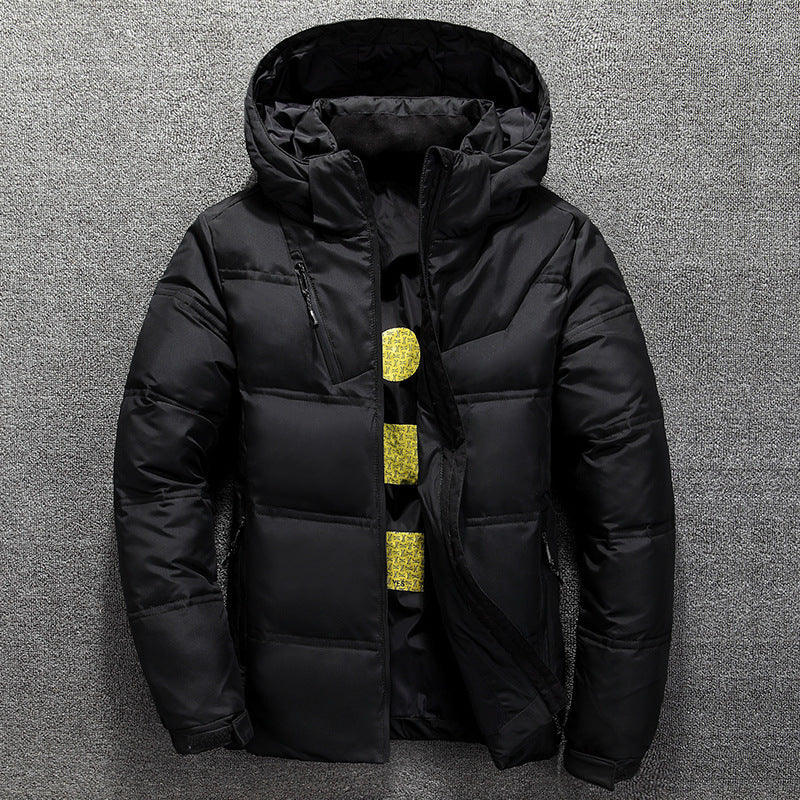 Down Men's Short Slim Hooded Jacket