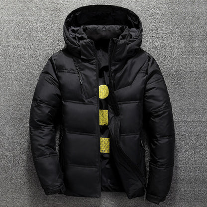 Down Men's Short Slim Hooded Jacket