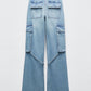 Women’s Mid-Waist Loose Cargo Jeans