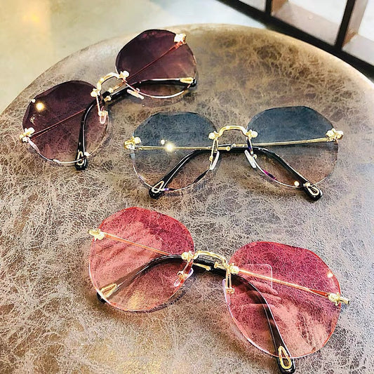 Women’s Rimless Polygon Sunglasses