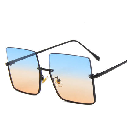 Half-Frame Metal Trimmed Sunglasses