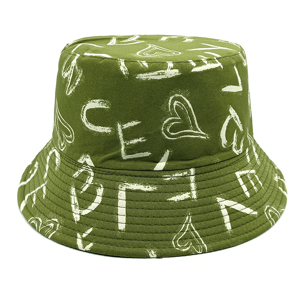 Love Letter Pattern Printed Bucket Hat