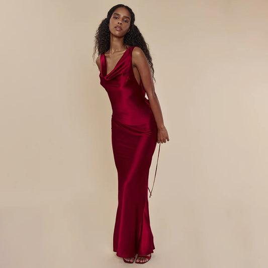 Evening Lace-Up Long Dress