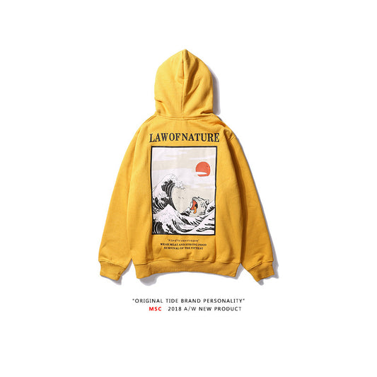 Unisex Retro Streetwear Hooded Sweater