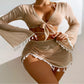 4pcs Solid Color Bikini Set