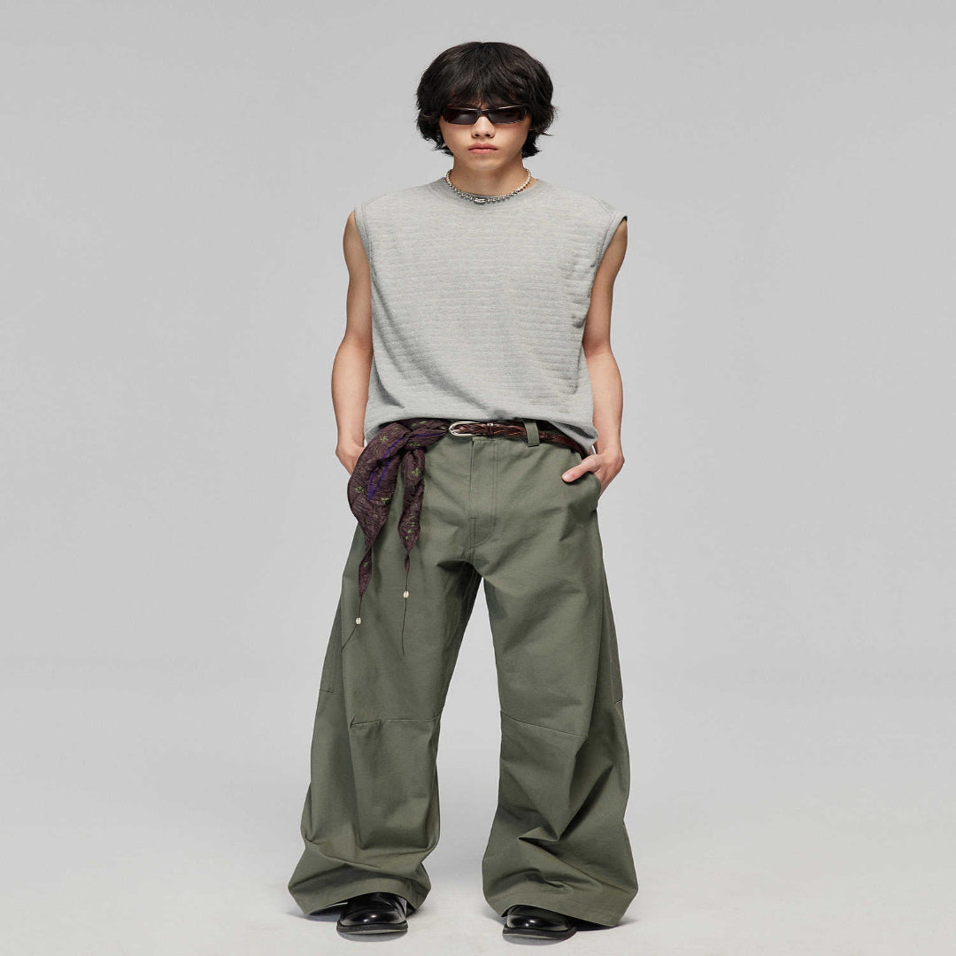 Loose Cotton Wide-Leg Pants