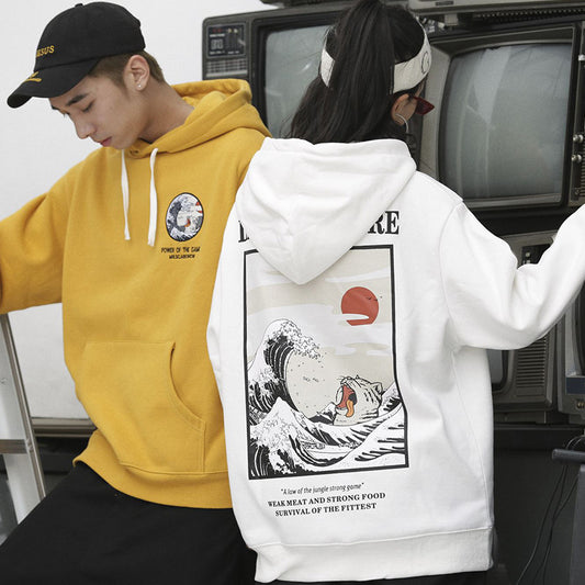 Unisex Retro Streetwear Hooded Sweater