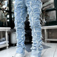 Men’s Patched Stacked Jeans
