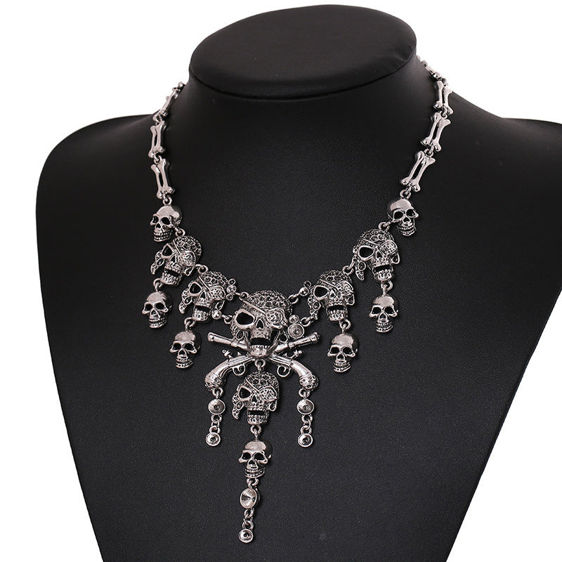 Skull Tassel Necklace for Halloween