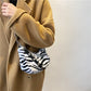 Leopard Plush Chain Shoulder Bag