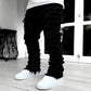 Men’s Patched Stacked Jeans