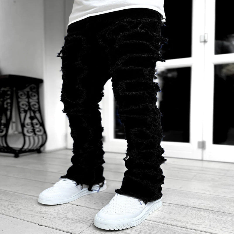Men’s Patched Stacked Jeans