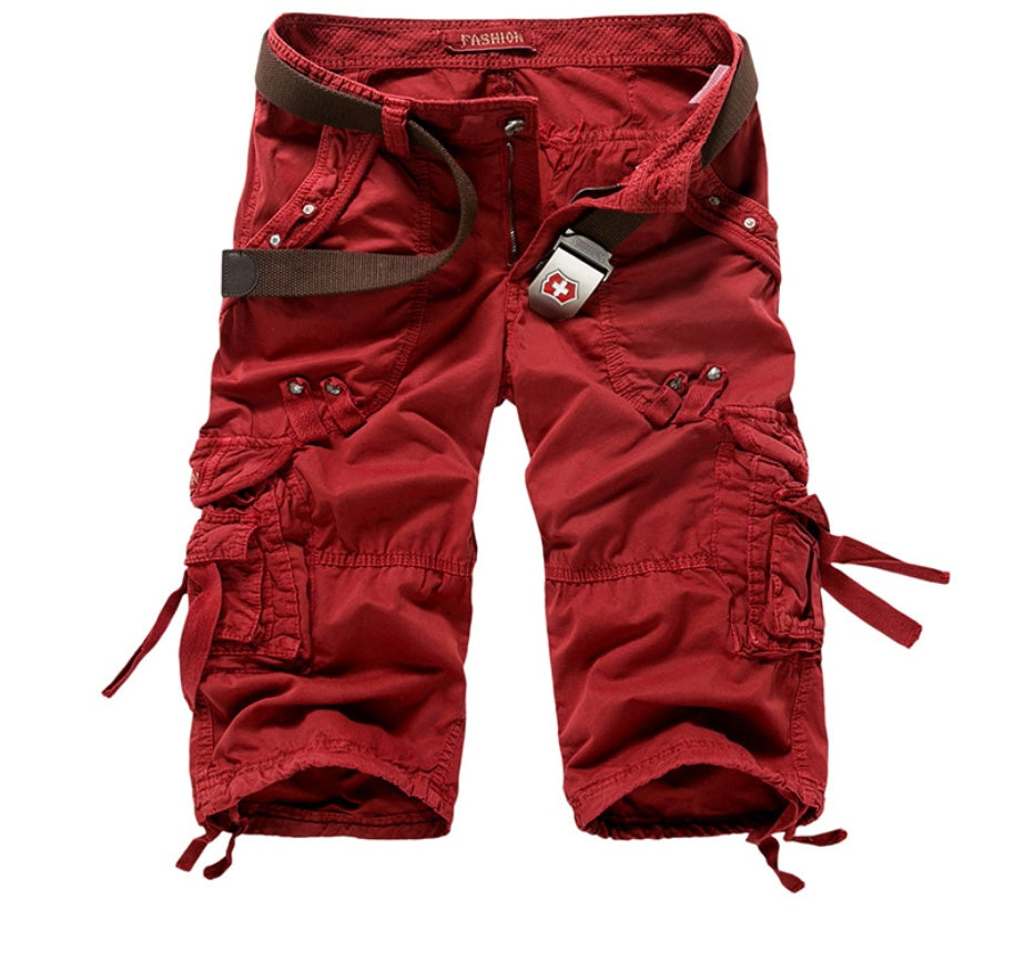 Multi-Pocket Workwear Shorts for Men