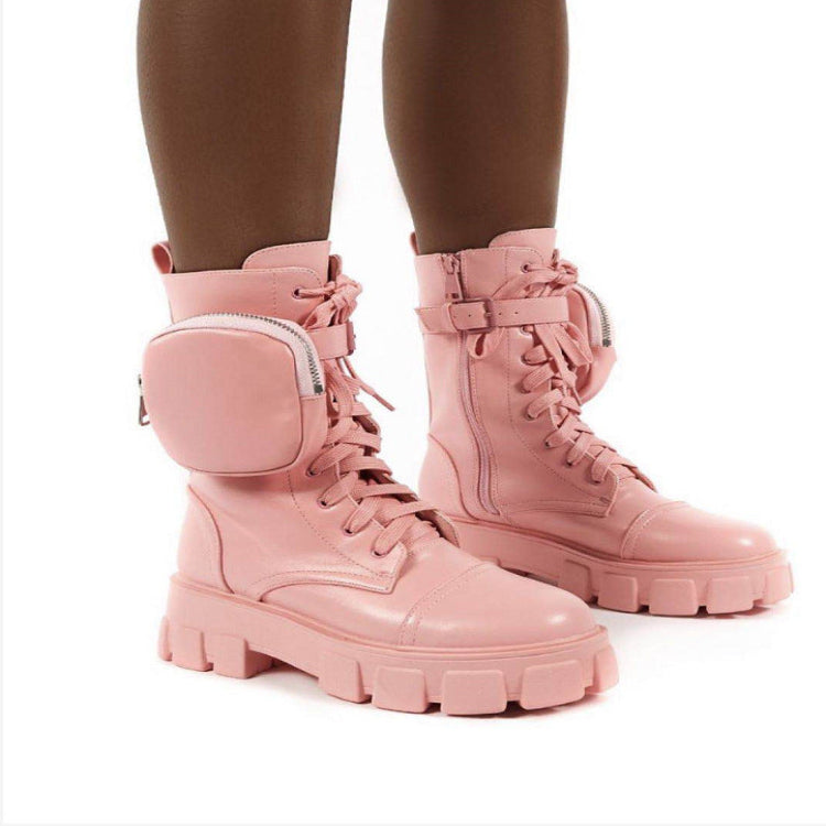 Chunky Boots & Strapping Purse Combo