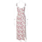 Lace Floral Slit Suspender Dress